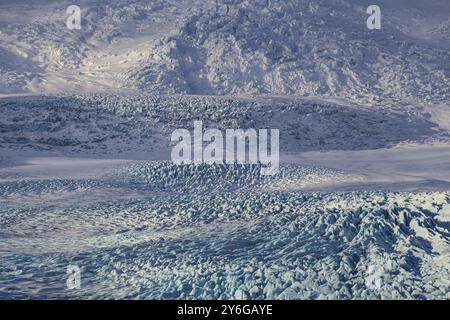 Gletscher, Gletscherspalten, Gletscherzunge, Detail, Vatnajoekull, Island, Europa Stockfoto