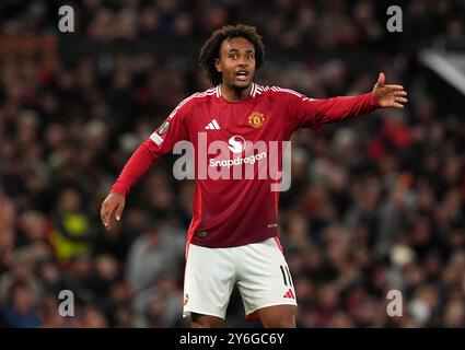 Joshua Zirkzee von Manchester United während des Spiels der UEFA Europa League in Old Trafford, Manchester. Bilddatum: Mittwoch, 25. September 2024. Stockfoto