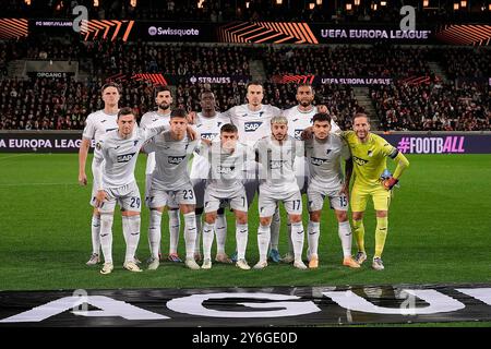 25.09.2024, MCH Arena, Herning, Europa League, FC Midtjylland vs TSG 1899 Hoffenheim, im Bild das Hoffenheim Team im Gruppenfoto vor Spielbeginn. Stockfoto