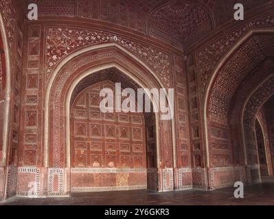 Wände des Gebäudes im taj mahal Mausoleum, agra indien Stockfoto