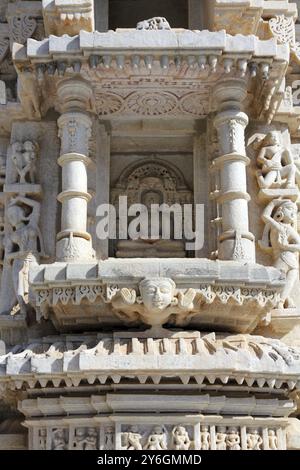 Hinduismus ranakpur Tempelfragment in rajasthan indien Stockfoto