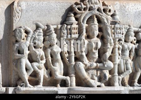 Hinduismus ranakpur Tempelfragment in rajasthan indien Stockfoto