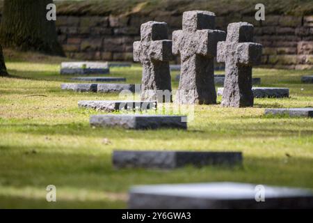 Langemark, Belgien, August 2018, deutscher Kriegsfriedhof deutscher Militärfriedhof, Europa Stockfoto