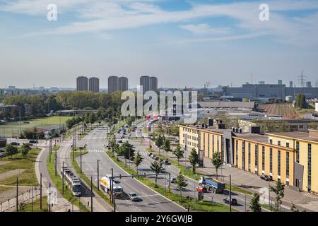 Antwerpen, Belgien, Mai 2023: Blick auf Noorderlaan in Luchtbal in Antwerpen, Belgien, Europa Stockfoto