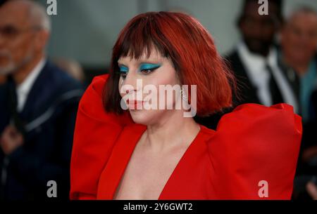 London, Großbritannien. September 2024. Lady Gaga nimmt an der britischen Premiere von „Joker Folie à Deux“ auf dem Cineworld Leicester Square in London Teil. Quelle: SOPA Images Limited/Alamy Live News Stockfoto