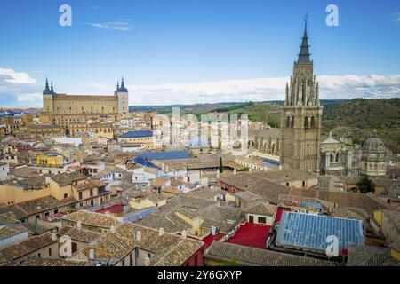 Blick auf die Skyline von Toledo in Spanien Stockfoto