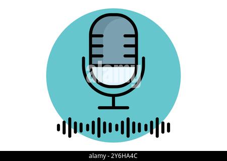 Farbiges Umrisssymbol für Podcast. Symbol für Online-Kurs. Vektorillustration für Bildungselemente Stock Vektor
