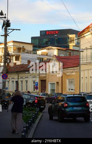 Cluj-Napoca, Rumänien. 20. September 2024: Das Logo des deutschen multinationalen Engineering- und Technologieunternehmens Bosch ist auf der Bosch-Ingenieurin zu sehen Stockfoto