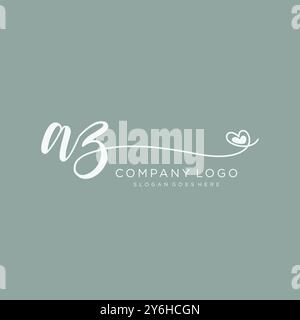 AZ Initial Handschrift Logo Design Stock Vektor