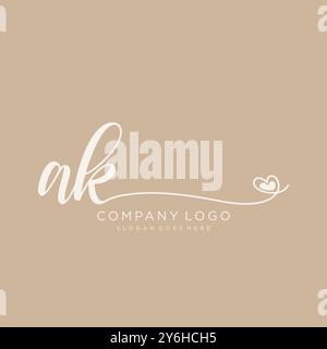 AK Initial Handschrift Logo Design Stock Vektor