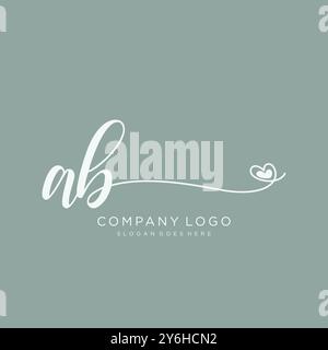 Ab Initial Handschrift Logo Design Stock Vektor