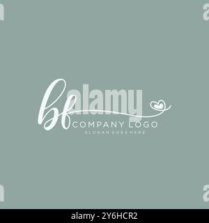 BF anfängliches handschriftliches Logo-Design Stock Vektor