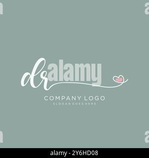 DR Initial Handschrift Logo Design Stock Vektor