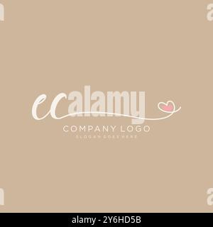 EC Initial Handschrift Logo Design Stock Vektor