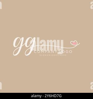 GG anfängliche Handschrift Logo Design Stock Vektor
