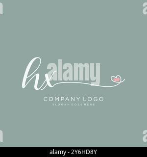 HX Initial Handschrift Logo Design Stock Vektor