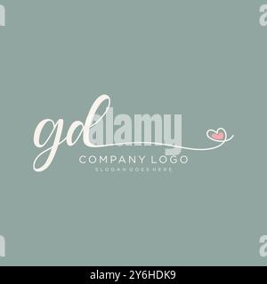 GD Initial Handschrift Logo Design Stock Vektor