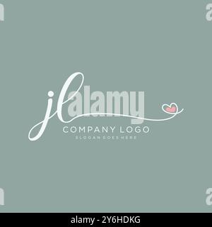 JL Initial Handschrift Logo Design Stock Vektor