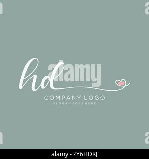 HD Initial Handschrift Logo Design Stock Vektor