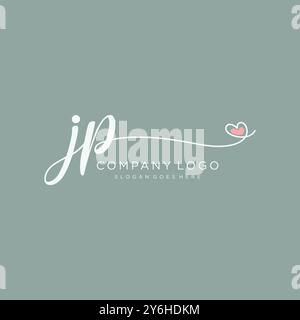 JP Initial Handschrift Logo Design Stock Vektor