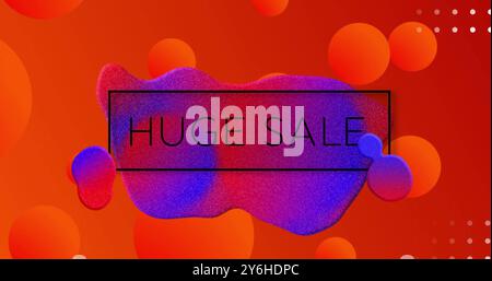 Bild eines riesigen Verkaufstextes über lebendigem Musterhintergrund Stockfoto