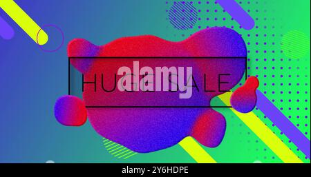 Bild eines riesigen Verkaufstextes über lebendigem Musterhintergrund Stockfoto