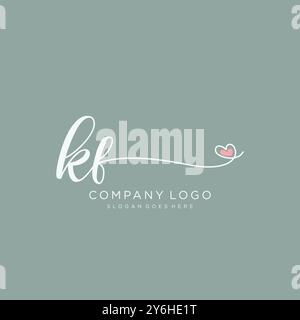 KF Initial Handschrift Logo Design Stock Vektor