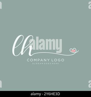 LH Initial Handschrift Logo Design Stock Vektor