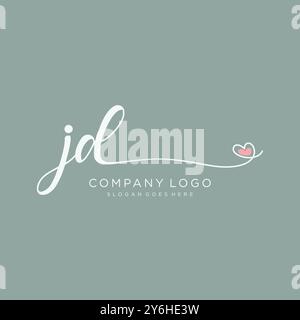 JD Initial Handschrift Logo Design Stock Vektor