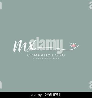 MX Initial Handschriftenlogo Stock Vektor