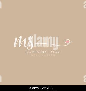MS Initial Handschrift Logo Design Stock Vektor