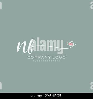 NF erste Handschrift Logo Design Stock Vektor