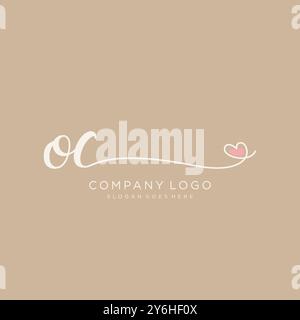 OC Initial Handschrift Logo Design Stock Vektor