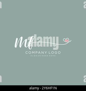 MF Initial Handschrift Logo Design Stock Vektor