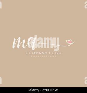 MQ Initial Handschrift Logo Design Stock Vektor