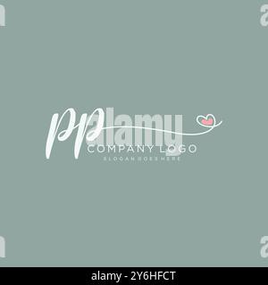PP Initial Handschrift Logo Design Stock Vektor