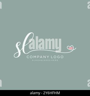 SL Initial Handschrift Logo Design Stock Vektor