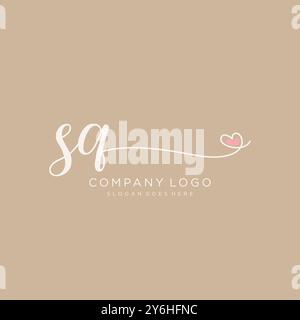SQ Initial Handschrift Logo Design Stock Vektor
