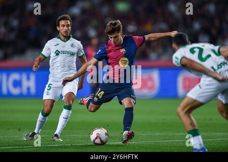 Barcelona, Esp. September 2024. FC BARCELONA GEGEN GETAFE CF. 25. September 2024 Pablo Torre (14) des FC Barcelona während des Spiels zwischen dem FC Barcelona und Getafe CF, das dem siebten Tag der La Liga EA Sports im Olimpic-Stadion Lluis Companys aus Montjuic in Barcelona entspricht. Quelle: Rosdemora/Alamy Live News Stockfoto