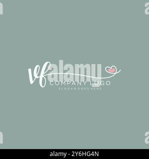 VF Initial Handschrift Logo Design Stock Vektor