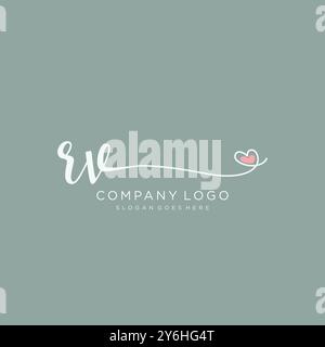 RV Initial Handschrift Logo Design Stock Vektor