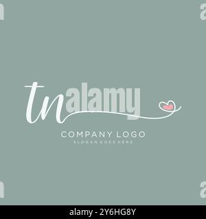 TN Initial Handschriftlogo Design Stock Vektor