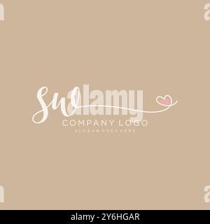 SW Initial Handschrift Logo Design Stock Vektor