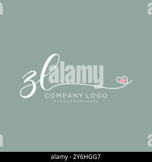 ZL Initial Handschrift Logo Design Stock Vektor