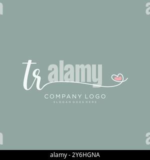 TR Initial Handschrift Logo Design Stock Vektor