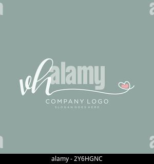 VH Initial Handschrift Logo Design Stock Vektor