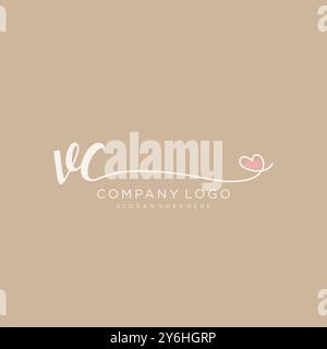 VC erste Handschrift Logo Design Stock Vektor