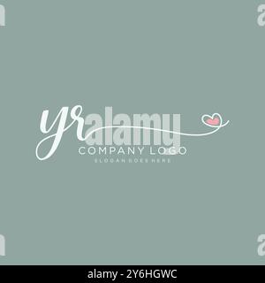 YR erste Handschrift Logo Design Stock Vektor