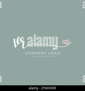 VR Initial Handschrift Logo Design Stock Vektor