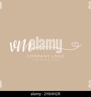 VM Initial Handwriting Logo Design Stock Vektor